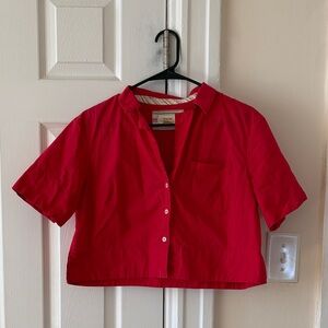 Maeve cropped red blouse in size small